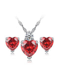 Heart Pattern Necklace&Earrrings Set