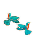 Crystal Geometric Bird Earrings