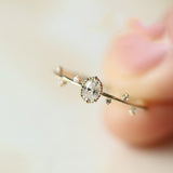 European and American delicate and lovely twig ring