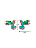 Crystal Geometric Bird Earrings