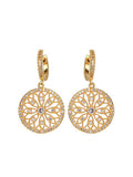 Round Hollow Diamond Earrings