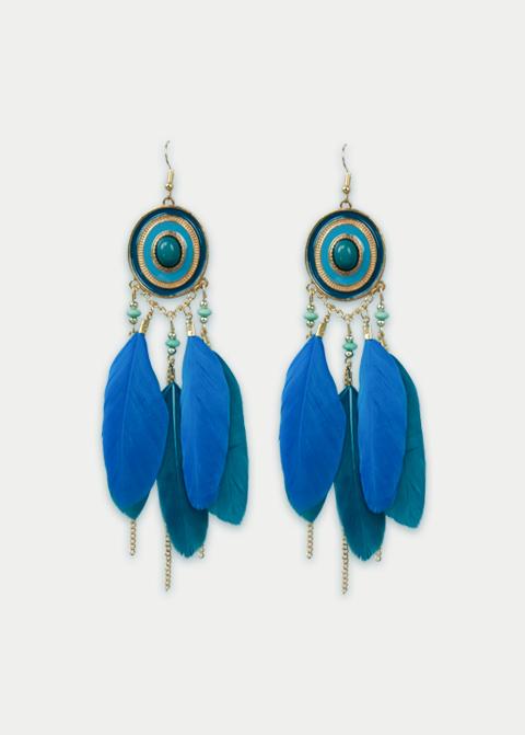 Lake Blue Feather Earrings