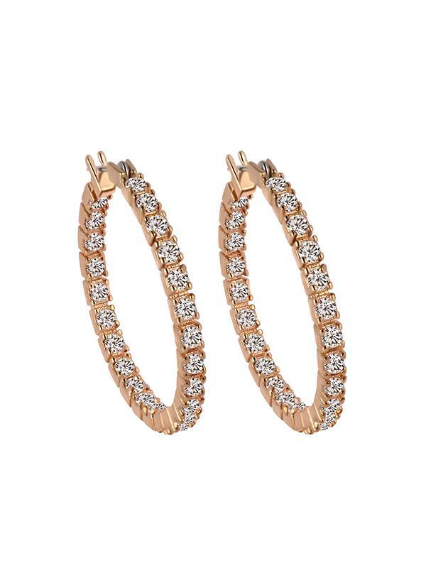 Full Zircon Round Earrings