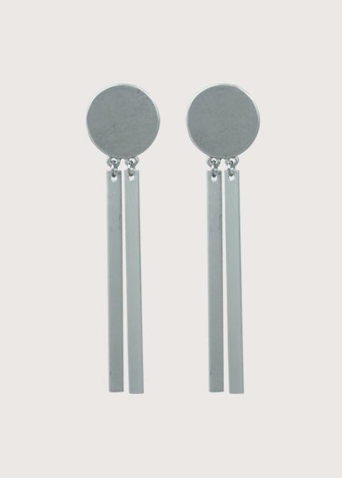 Silver Round Tassel Earrings