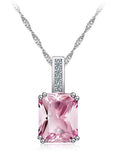 Pink Square Zirconium Necklace