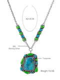 Natural Turquoise Silver Necklace