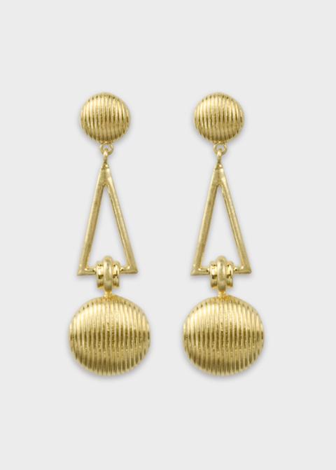 Golden Triangle Hollow Earrings