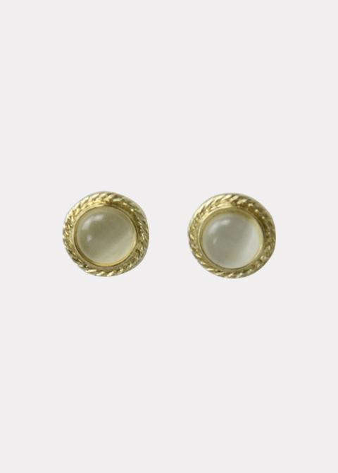 Retro Round Opal Earrings