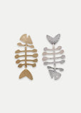 Gold&Silver Fishbone Earrings
