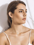 Diamond-inlaid Silver Necklace