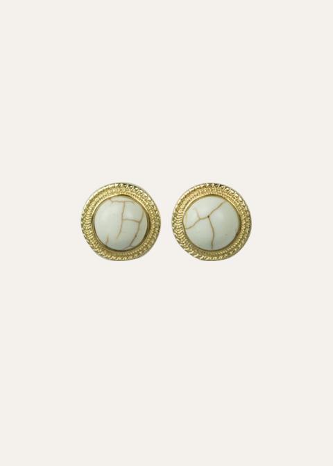 White Natural Turquoise Earrings