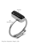 Natural Obsidian Opening Ring