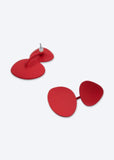 Red Irregular Hyperbolic Earrings