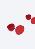 Red Irregular Hyperbolic Earrings