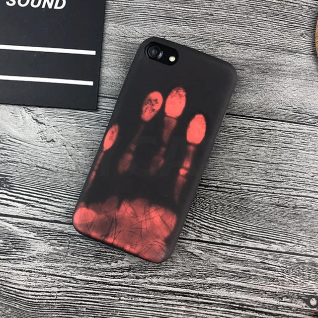 2017 New Temperature Sensing Change Color Phone Cover Case for iPhone 6 6s 7 Plus Matte PC Thermal Heat Induction phone case