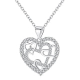 2019 New Fashion Silver / Rose Gold Color Heart Necklace AAA Cubic Zirconia Wedding/Party Jewelry Best Gifts for Valentine's Day