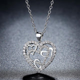 2019 New Fashion Silver / Rose Gold Color Heart Necklace AAA Cubic Zirconia Wedding/Party Jewelry Best Gifts for Valentine's Day