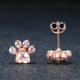 2019 New Hot Trendy Cute Cat Paw Earrings For Women Fashiong Rose Gold Earring Pink Claw Bear and Dog Paw Stud Earrings