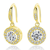 2019 New Wedding Silver/ Gold Color Earrings for Women Super Shiny AAA Cubic Zirconia Fashion Jewelry Ladies Gifts Free Shipping
