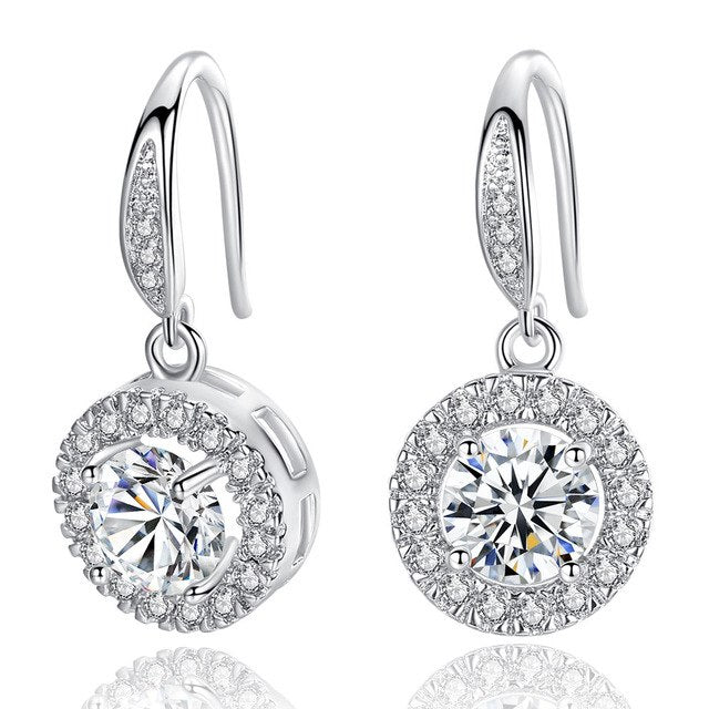 2019 New Wedding Silver/ Gold Color Earrings for Women Super Shiny AAA Cubic Zirconia Fashion Jewelry Ladies Gifts Free Shipping
