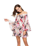 Printed One-neck Dress