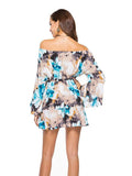 Printed One-neck Dress