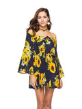 Printed One-neck Dress