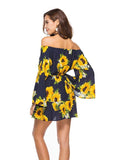 Printed One-neck Dress