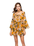 Printed One-neck Dress