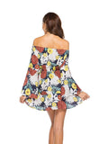 Printed One-neck Dress