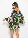 Printed One-neck Dress