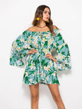 Printed One-neck Dress