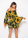 Printed One-neck Dress