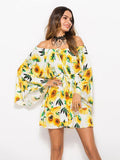 Printed One-neck Dress