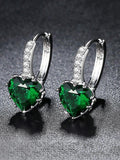Heart-shaped Zircon Earrings