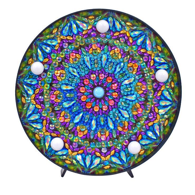 F&S Diamond Painting Store Diamond Painting Lamp Mandala Sparkling Blue