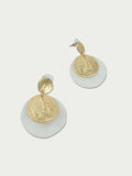 Natural shell round earring