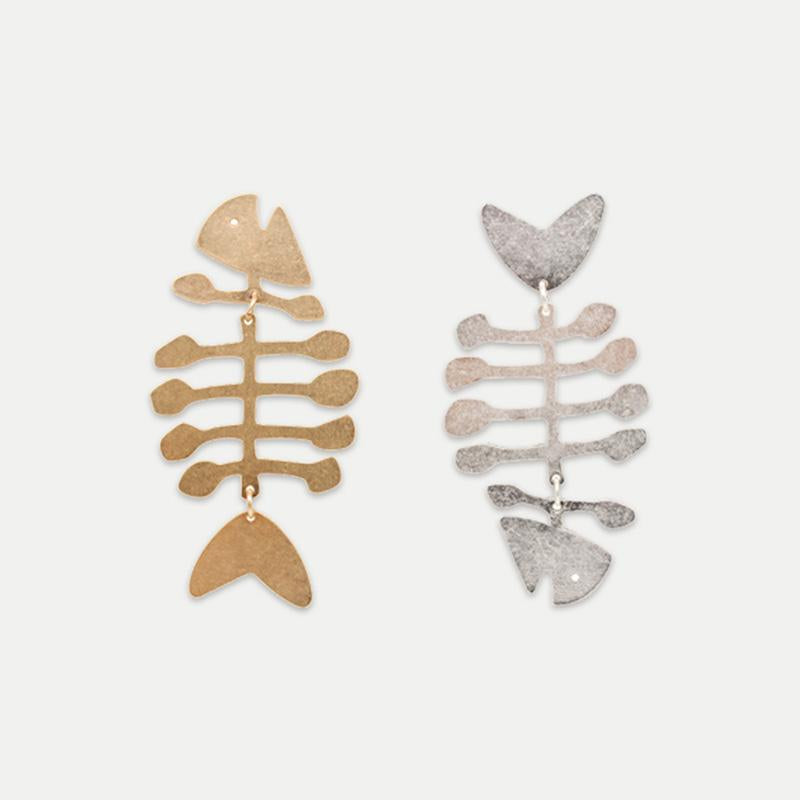 Fish metal earring
