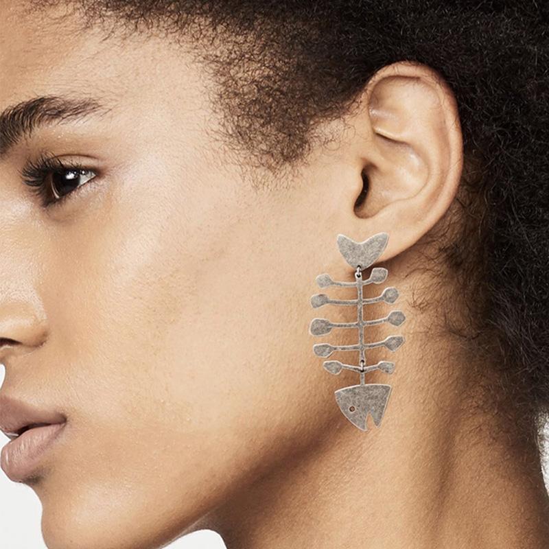 Fish metal earring