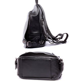 Fashion Black Genuine Leather Backpack