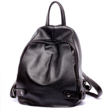 Fashion Black Genuine Leather Backpack