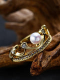 Crown Pattern Opening Ring