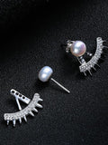 Drilled zircon Silver Earrings