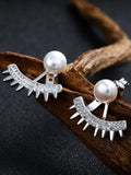 Drilled zircon Silver Earrings