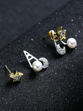 Star&Moon Pearl Earrings