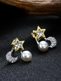 Star&Moon Pearl Earrings