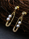 Diamond Clip Pearl Earrings