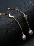Star&Moon Pearl Earrings
