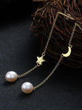 Star&Moon Pearl Earrings