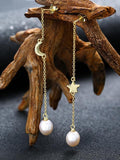 Star&Moon Pearl Earrings
